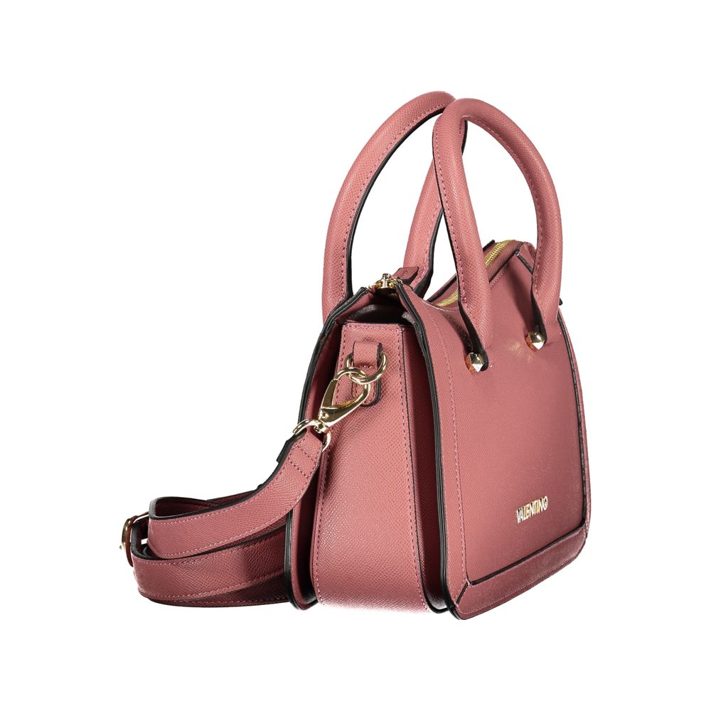 Mario Valentino Rosa Leather-Finish Handbag with Gold Accents