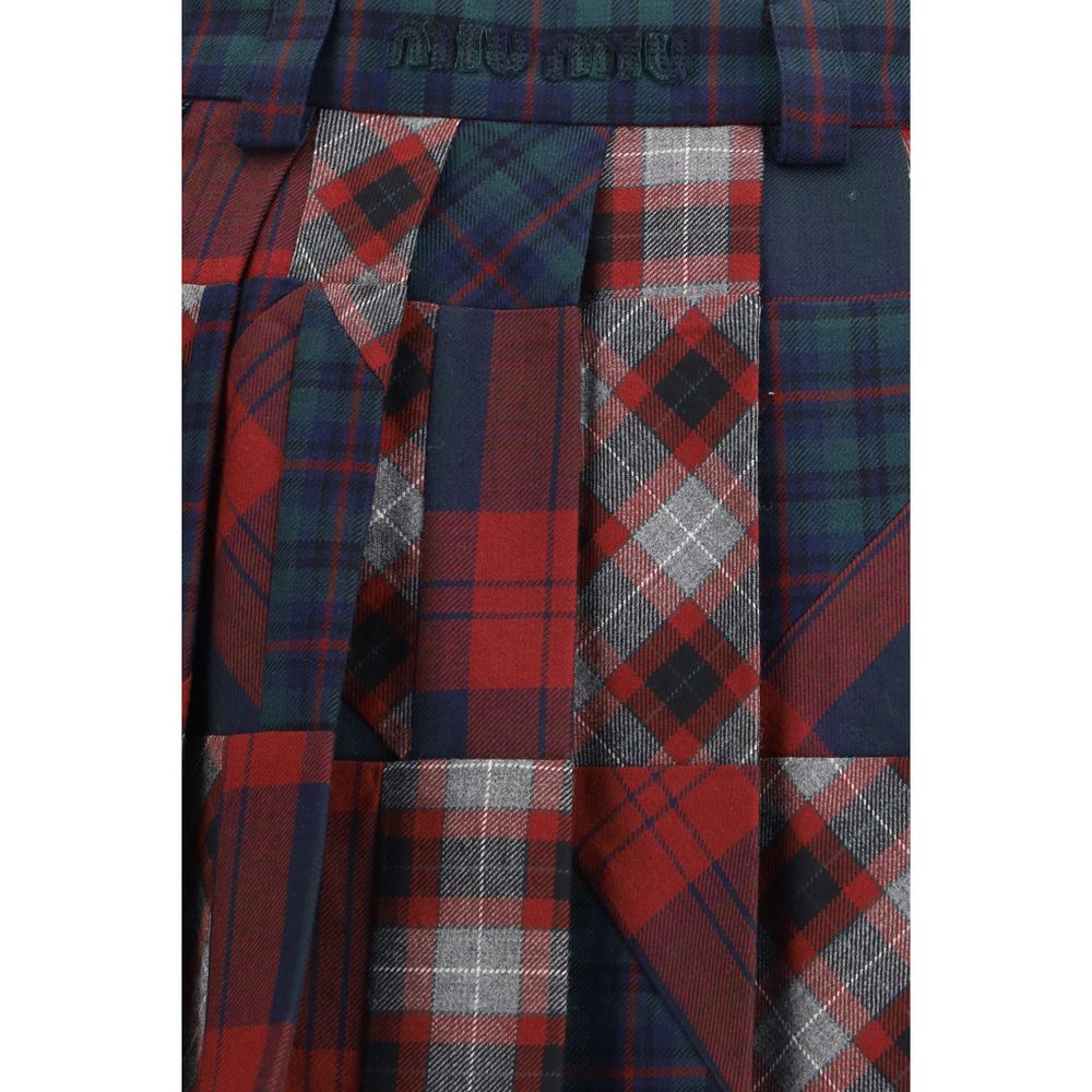 Miu Miu Multicolor Fleece Wool Mini Skirt