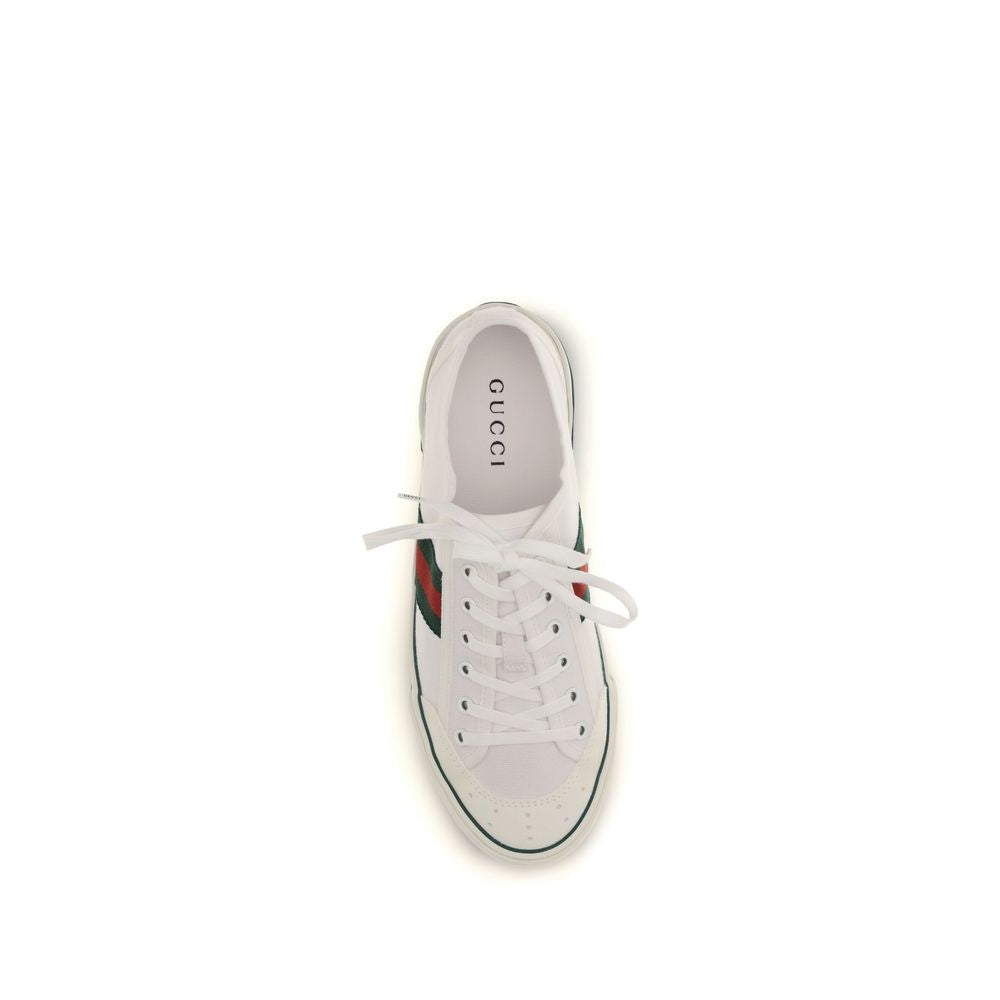 Gucci 1977 Tennis Low Top Sneakers in White Cotton