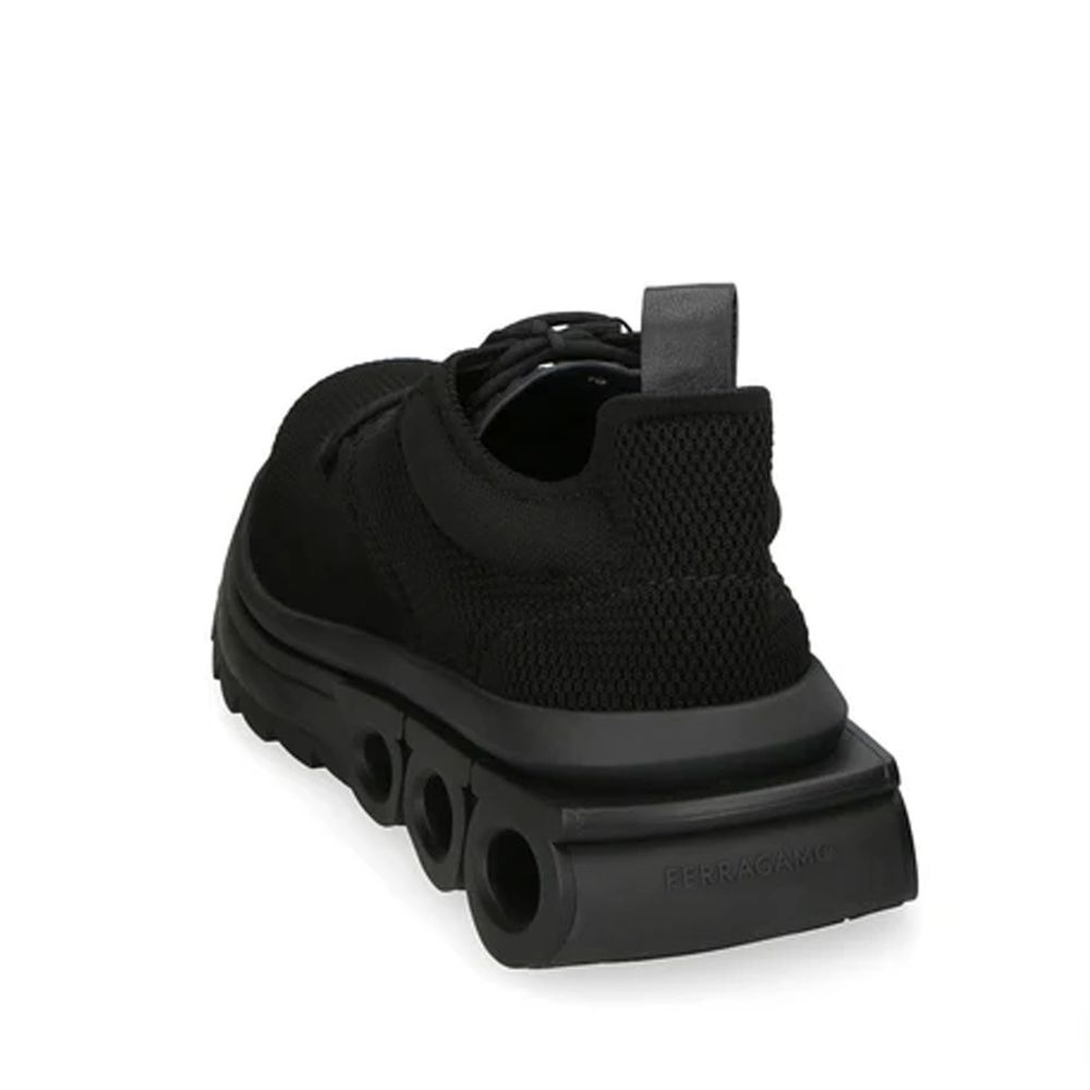 Salvatore Ferragamo Black Fabric Athletic Sneakers