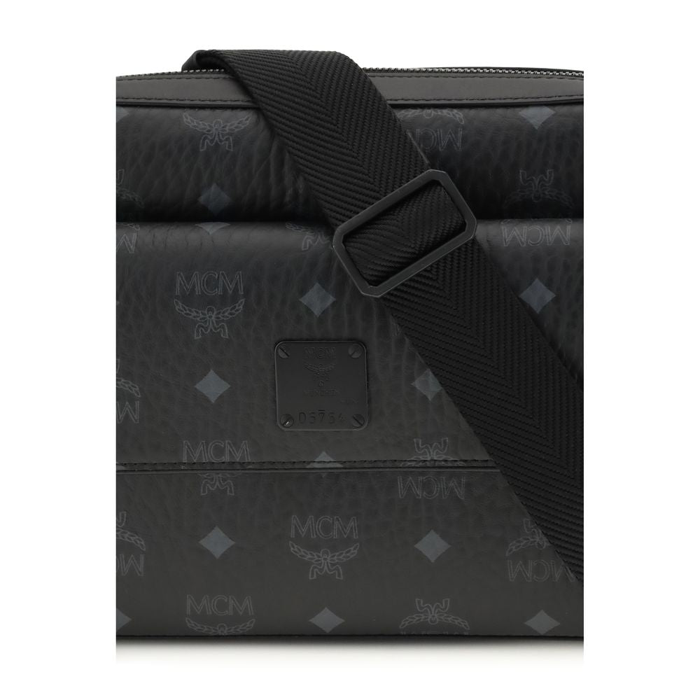 MCM Black Fabric Shoulder Bag - Aren Messenger Crossbody Bag