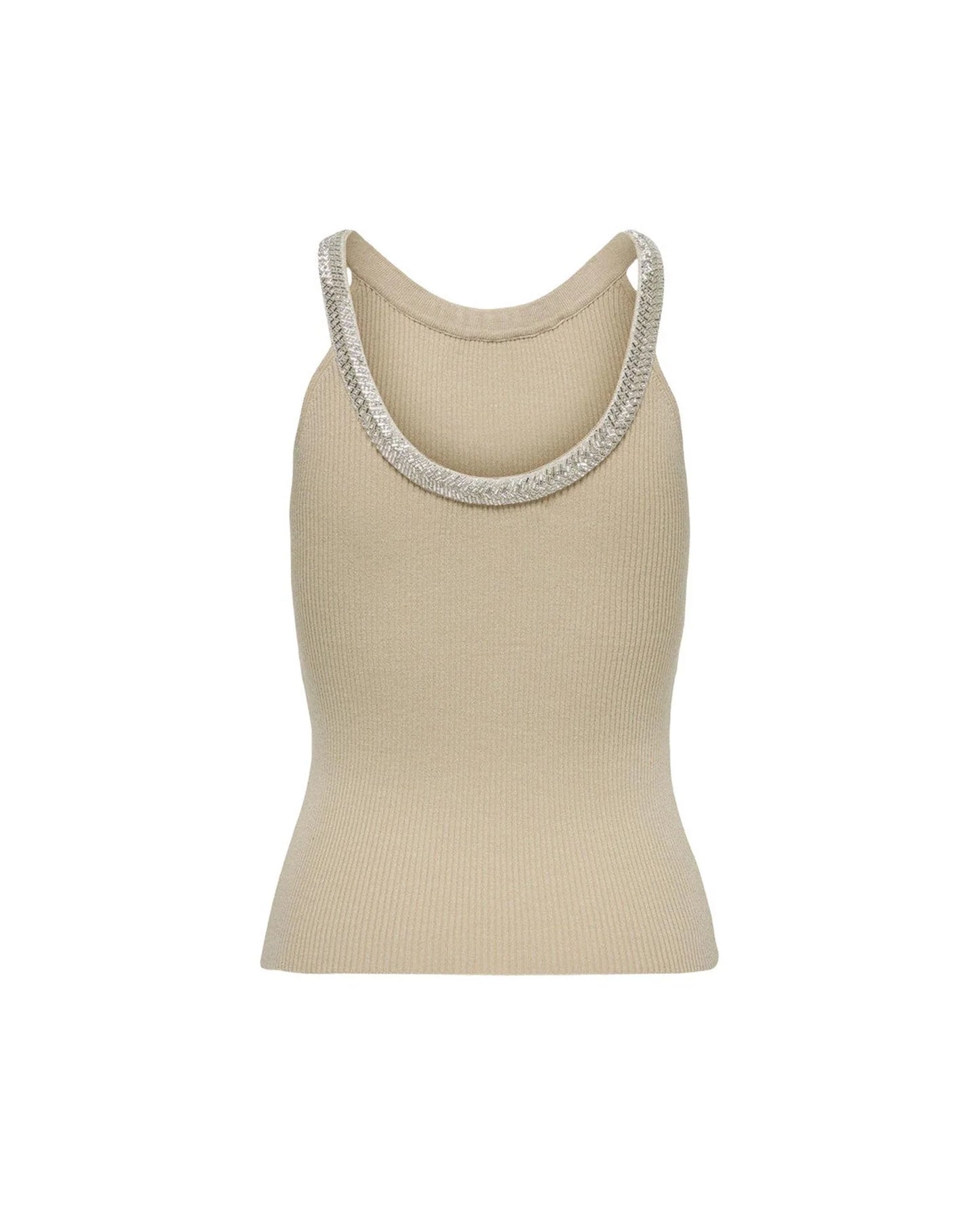 Only Beige Nylon Elastane Tank Top