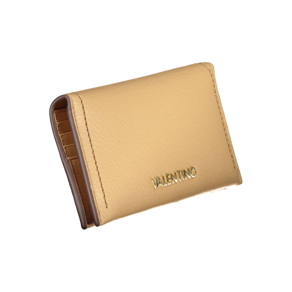 Mario Valentino Beige Leather-Finish Women Wallet with Coin Pouch