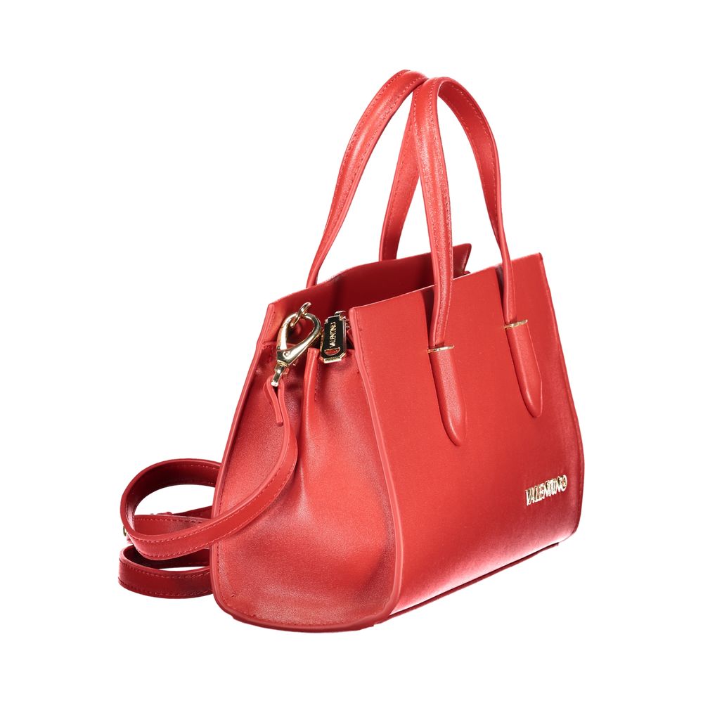 Mario Valentino Rosso Leather Handbag with Adjustable Strap