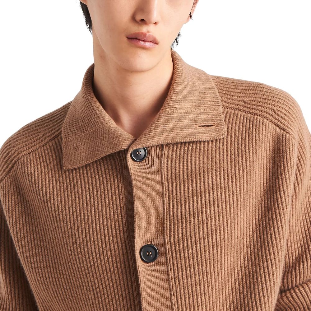 Prada Brown Cashmere Cardigan for Men