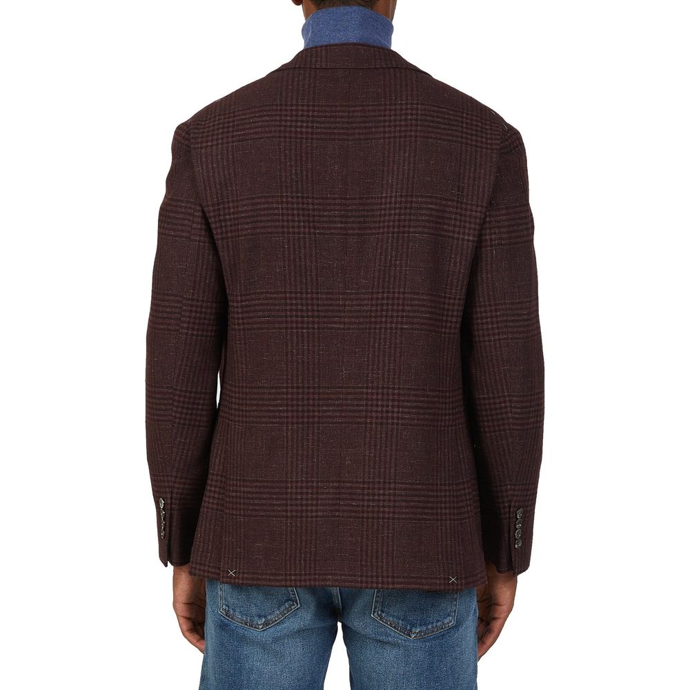 Brunello Cucinelli Brown Plaid Wool Coat