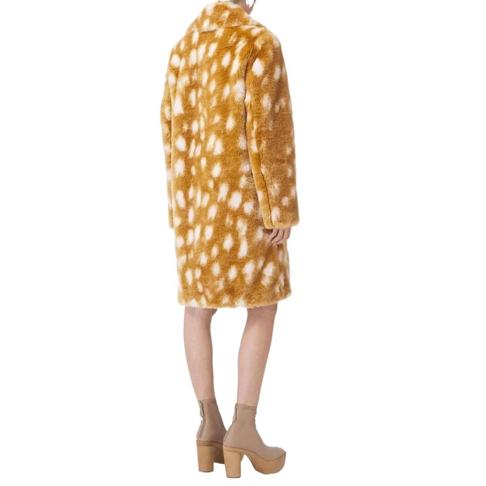 Burberry Beige Faux Fur Animal Print Coat for Women