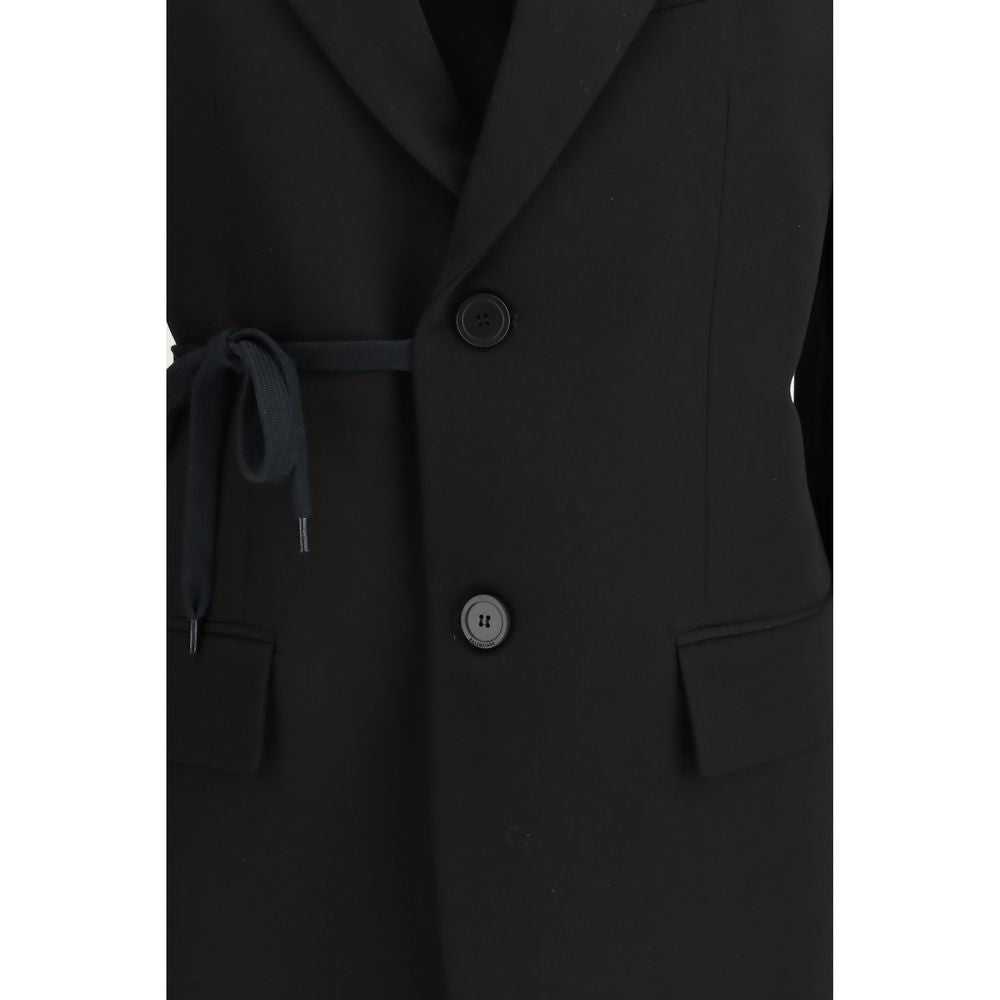 Balenciaga Black Barathea Wool Tailored Jacket