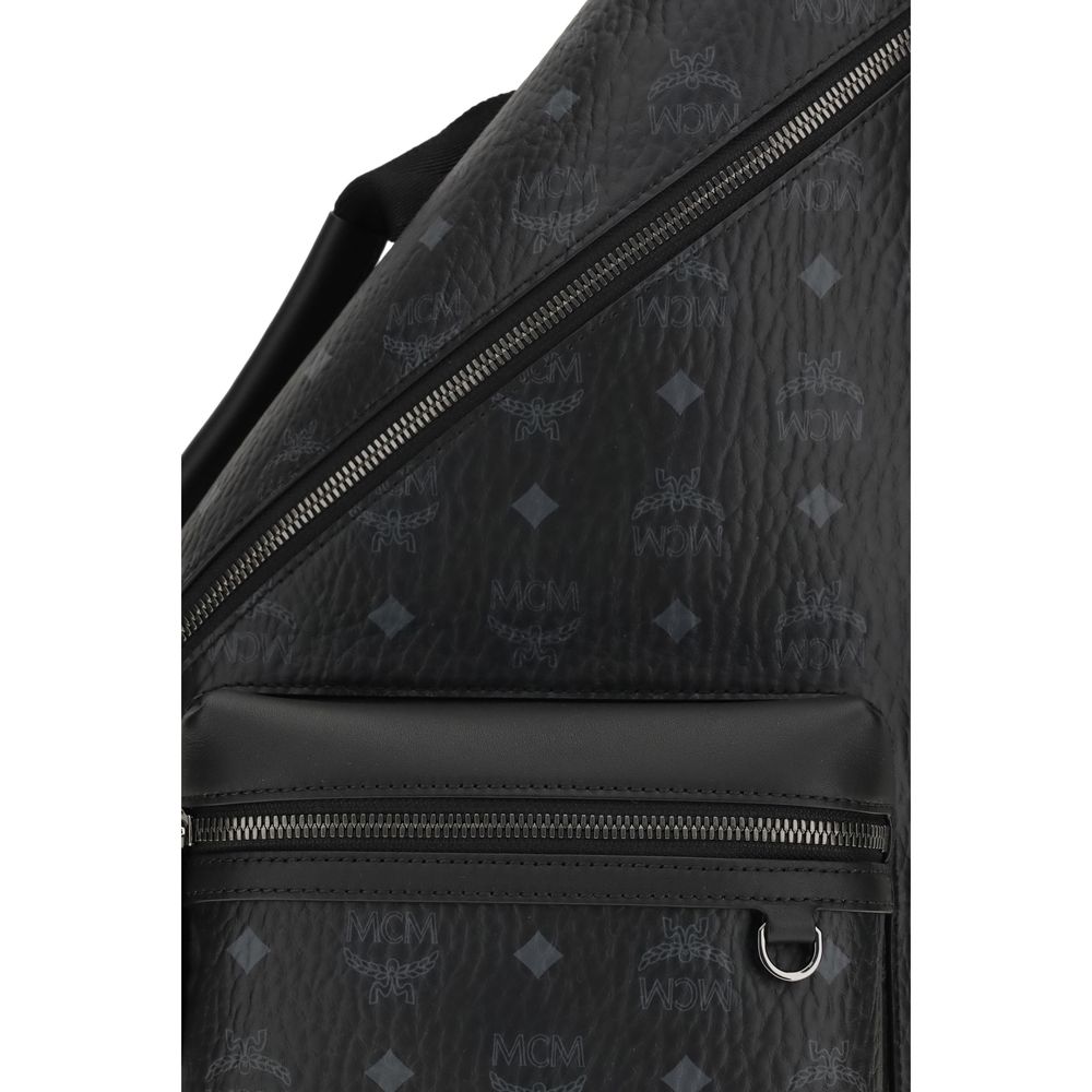 MCM Black Fabric Shoulder Bag - Aren Sling Backpack