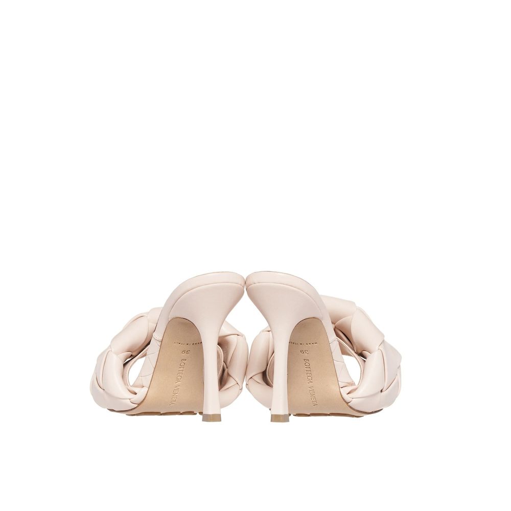 Bottega Veneta Beige Leather Lido Mule Heels