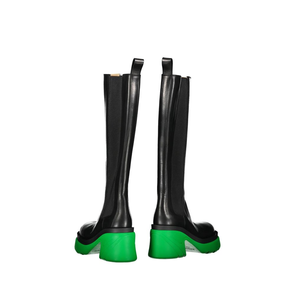 Bottega Veneta Flash Knee High Boots in Black Grass