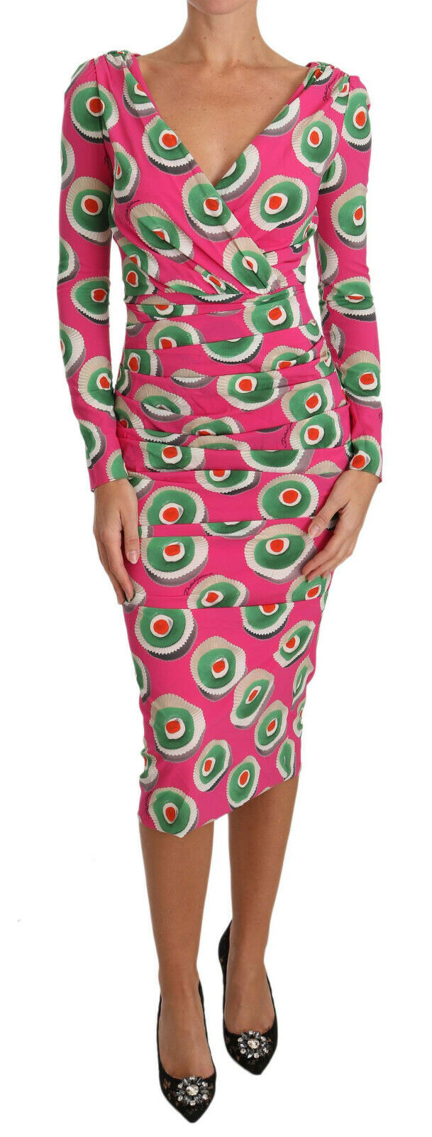 - Elegant Pink Silk Sheath Bodycon Dress