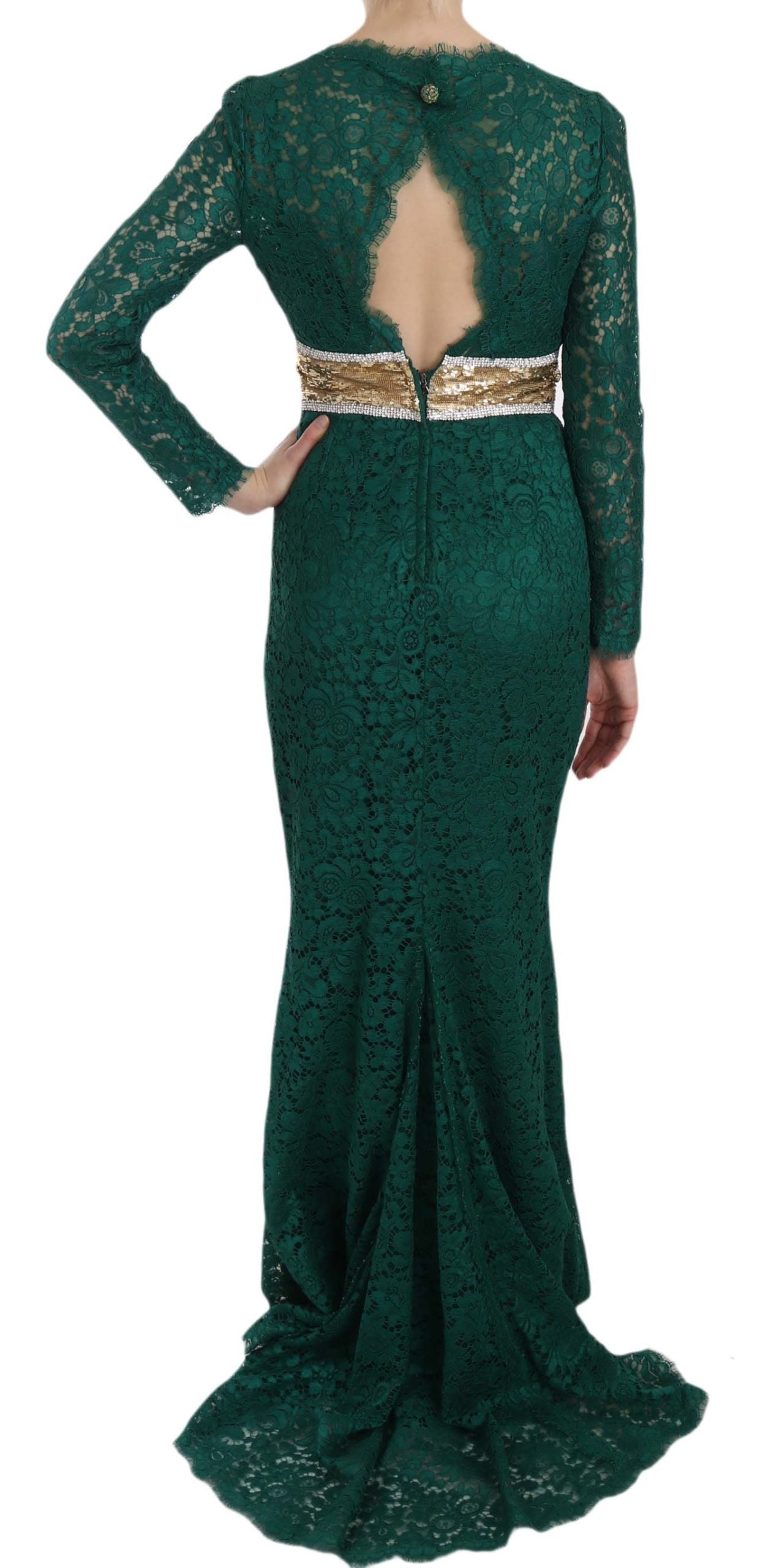 - Emerald Elegance Long Sleeve Floor-Length Dress