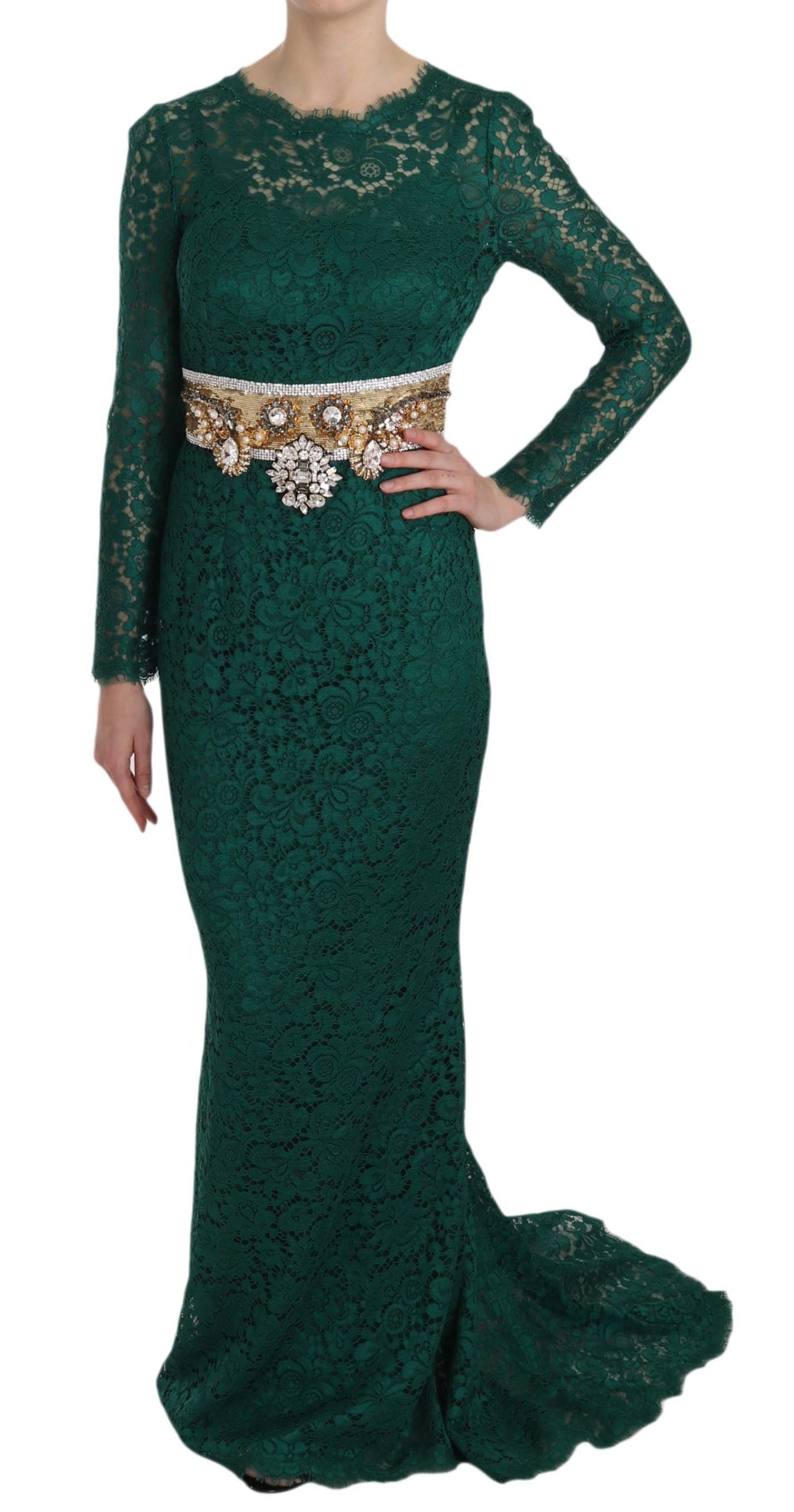 - Emerald Elegance Long Sleeve Floor-Length Dress