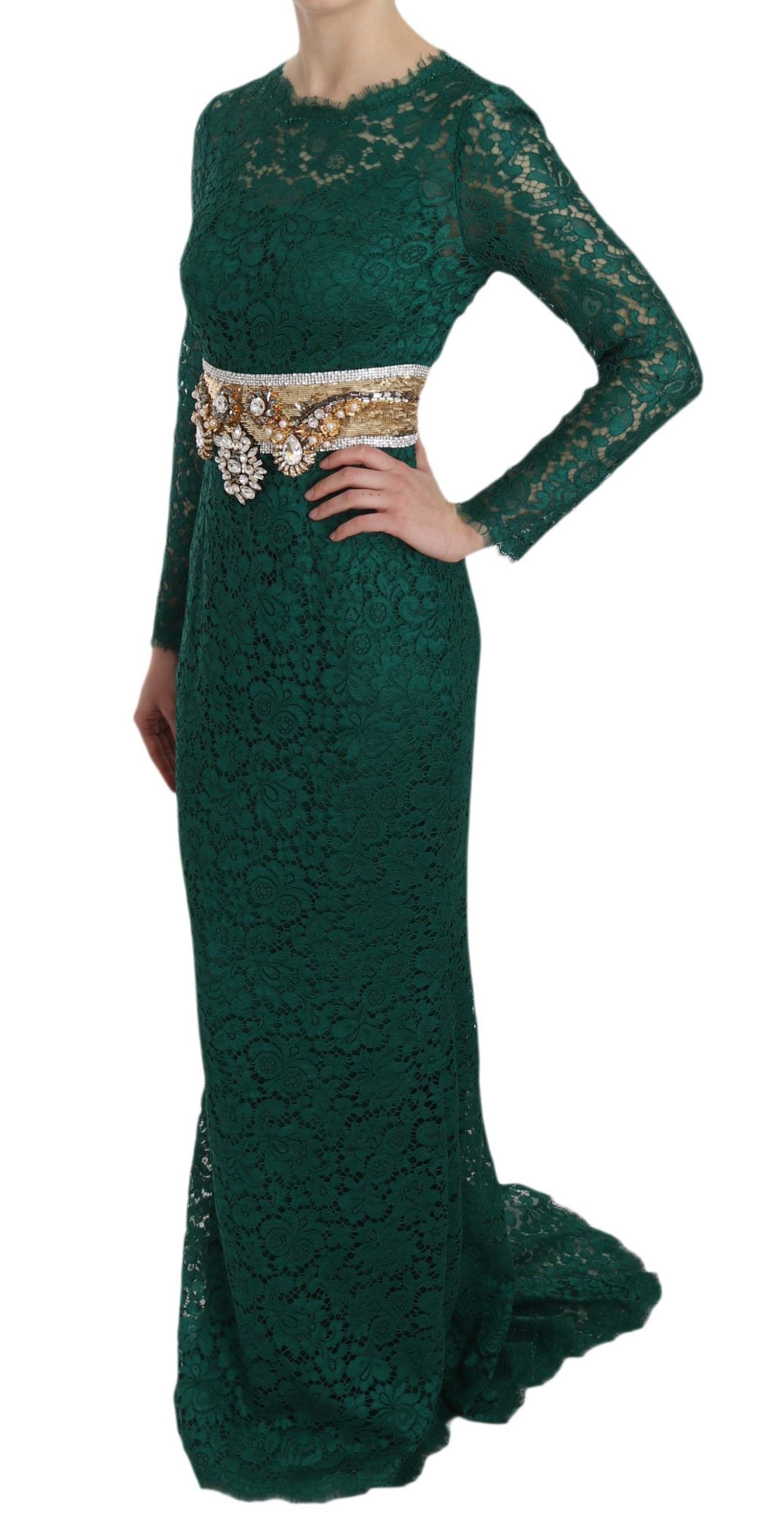 - Emerald Elegance Long Sleeve Floor-Length Dress