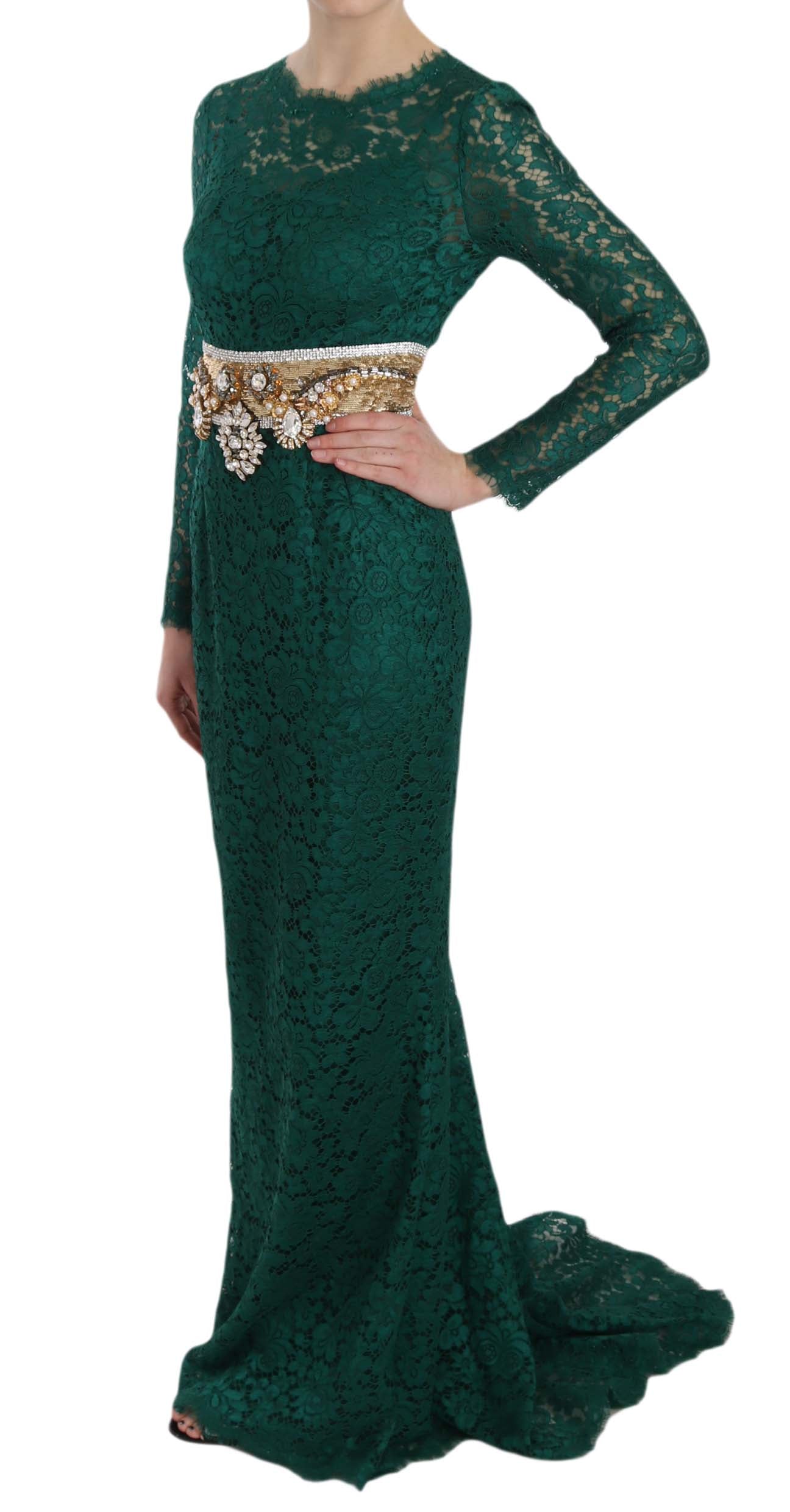 - Emerald Elegance Long Sleeve Floor-Length Dress