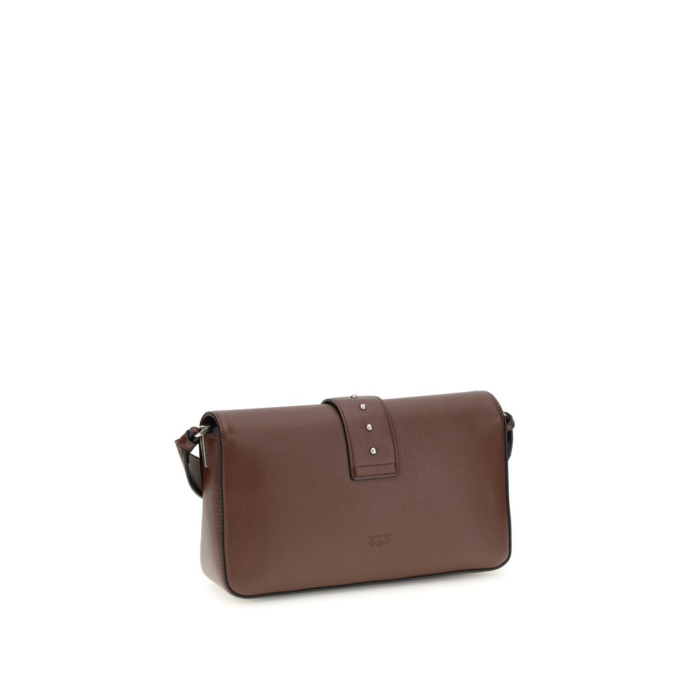 PINKO Love One Shoulder Bag in Brown Leather