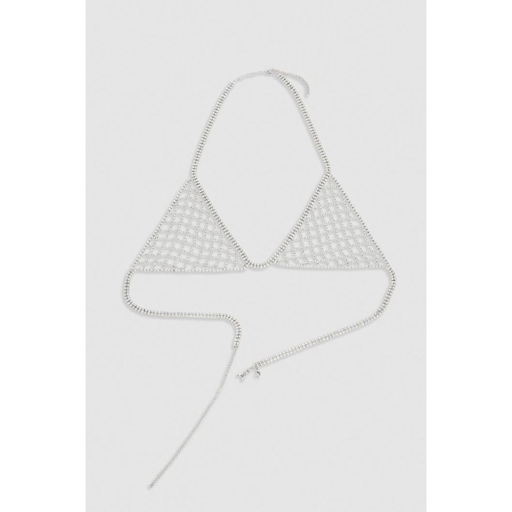 Patrizia Pepe Crystal Bra in White Copper, One Size