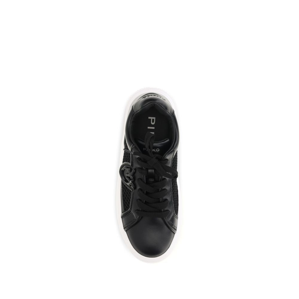 PINKO Black Yoko Leather Platform Sneakers