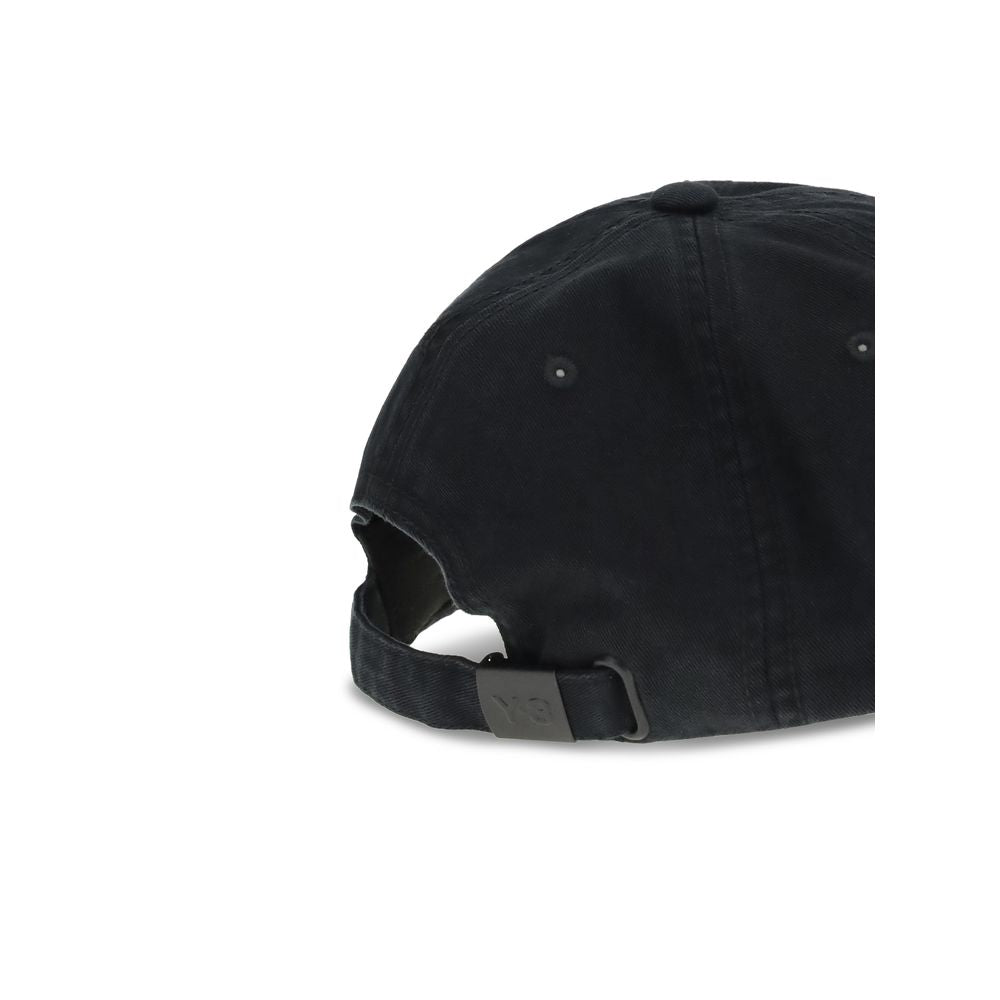Y-3 Black Cotton Cap - Contemporary Sports Style