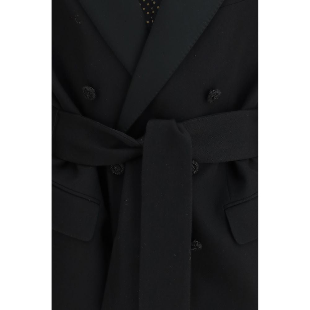Valentino Black Wool Blazer with Belt