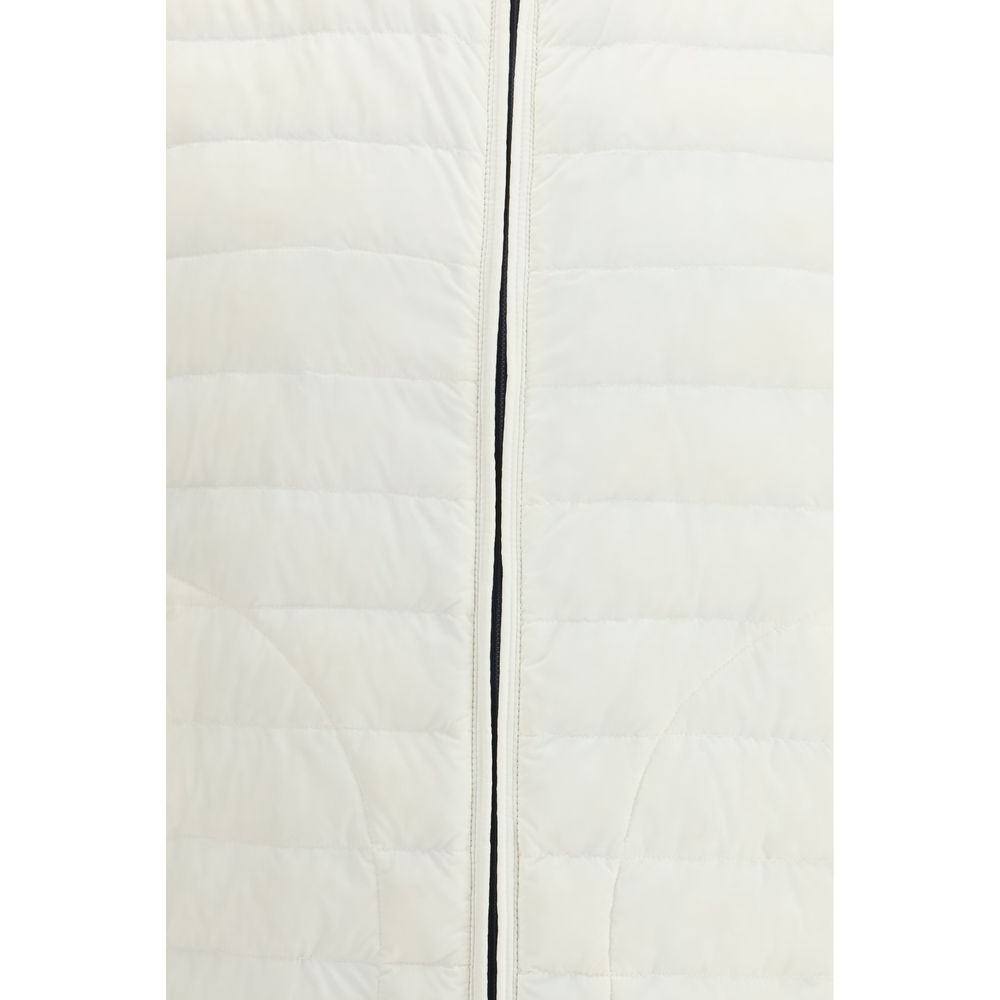 Herno White & Blue Padded Reversible Zip-Up Gilet Jacket