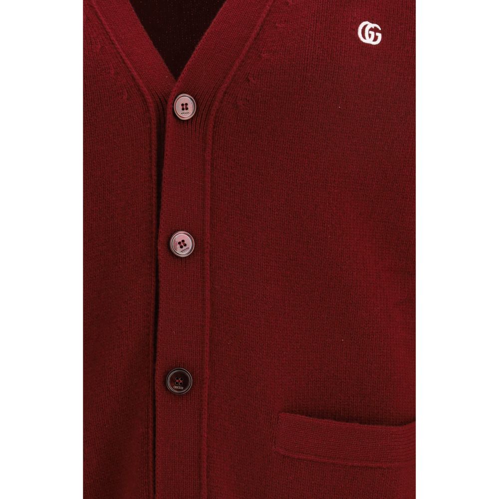Gucci Burgundy Wool/Cashmere Blend Cardigan for Men