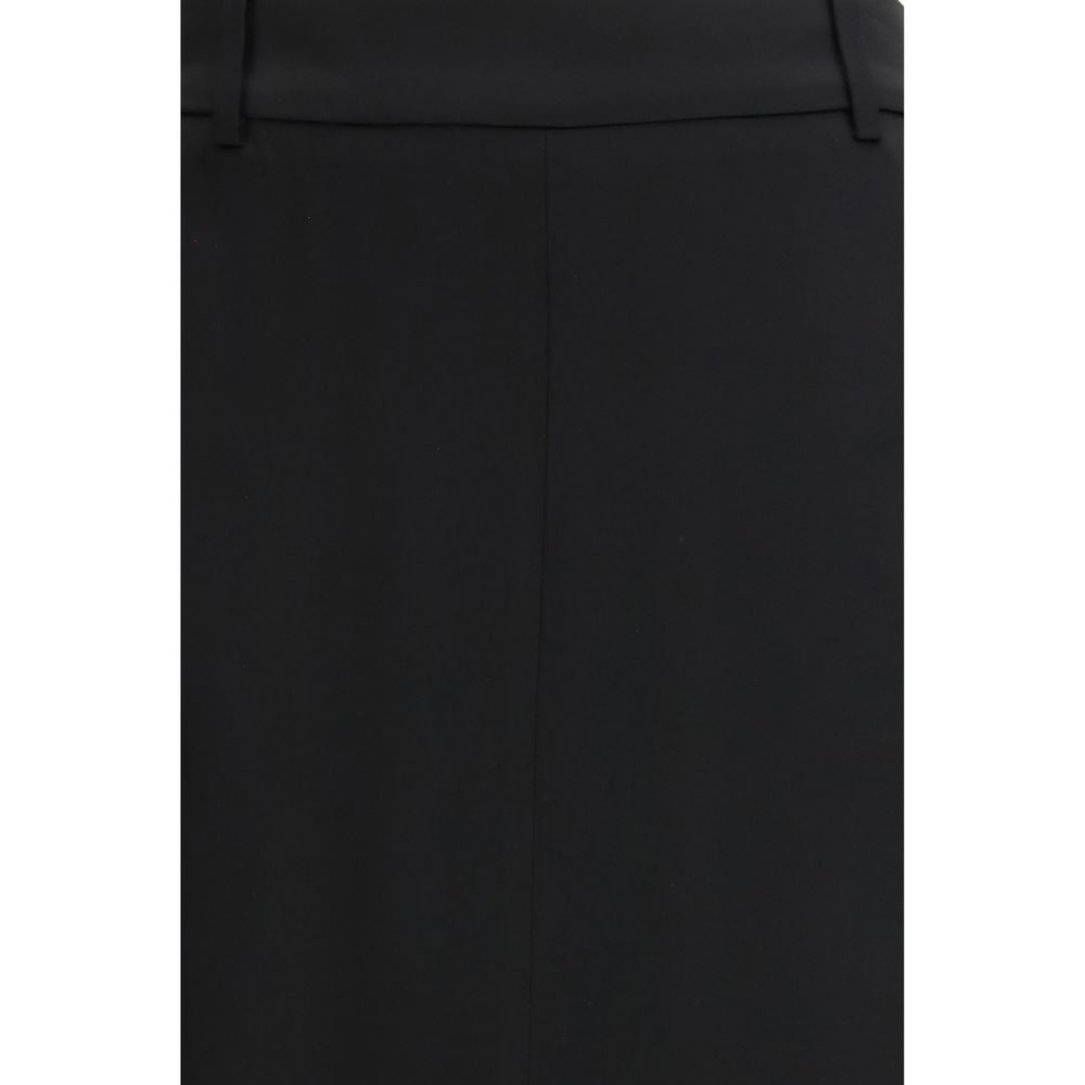 Tom Ford Black Satin Tailored Maxi Skirt