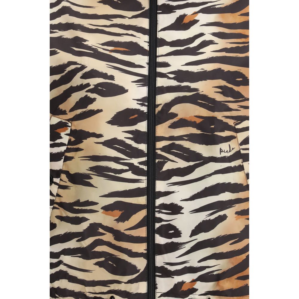 PINKO Tiger Print Dotty Shell Windbreaker Jacket