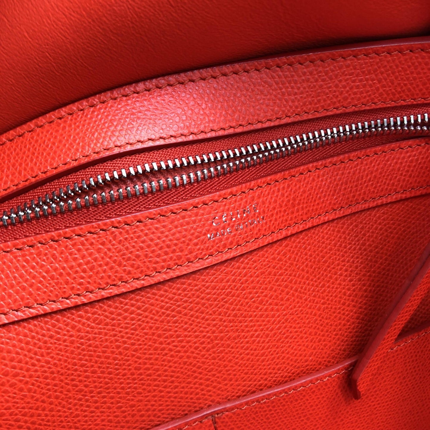 Celine Preloved Cabas Phantom Red Pebbled Leather Tote Bag - A Timeless Luxury Statement