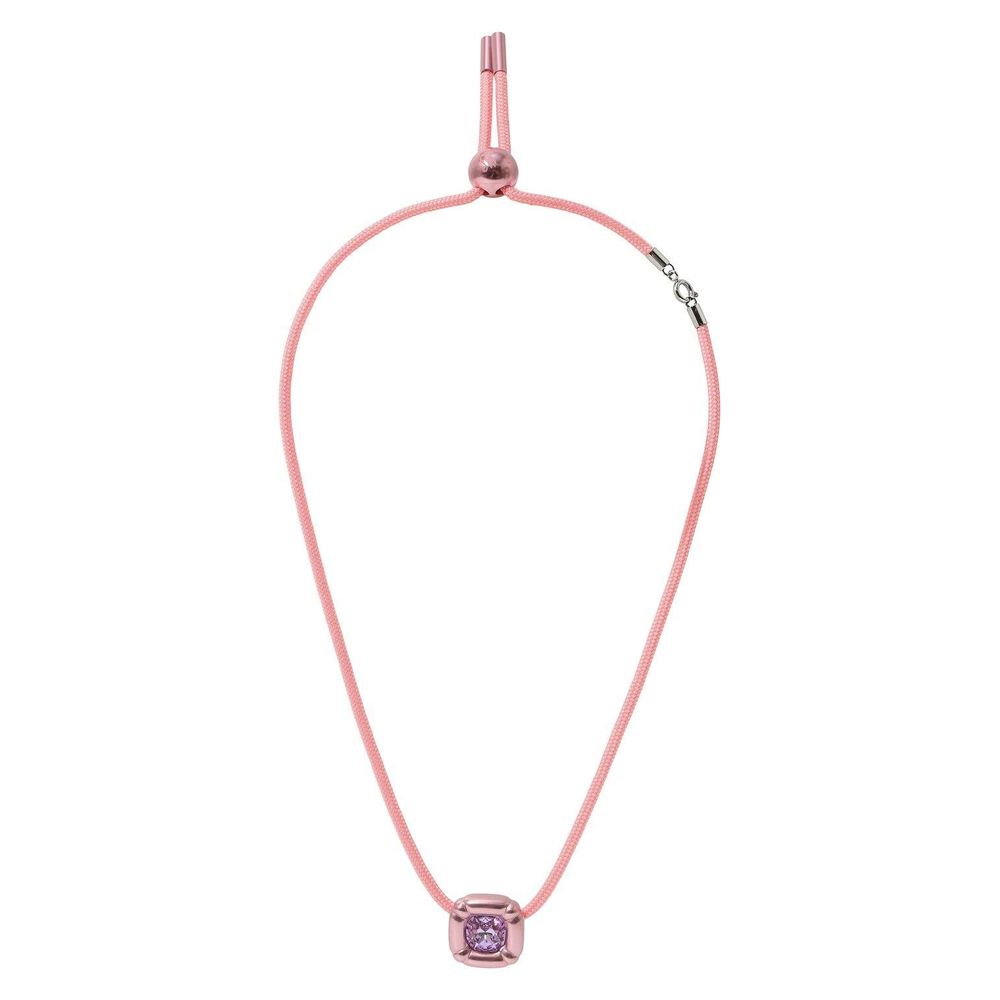 Swarovski Multicolor Fabric Necklace - Elegant Pink Statement Piece