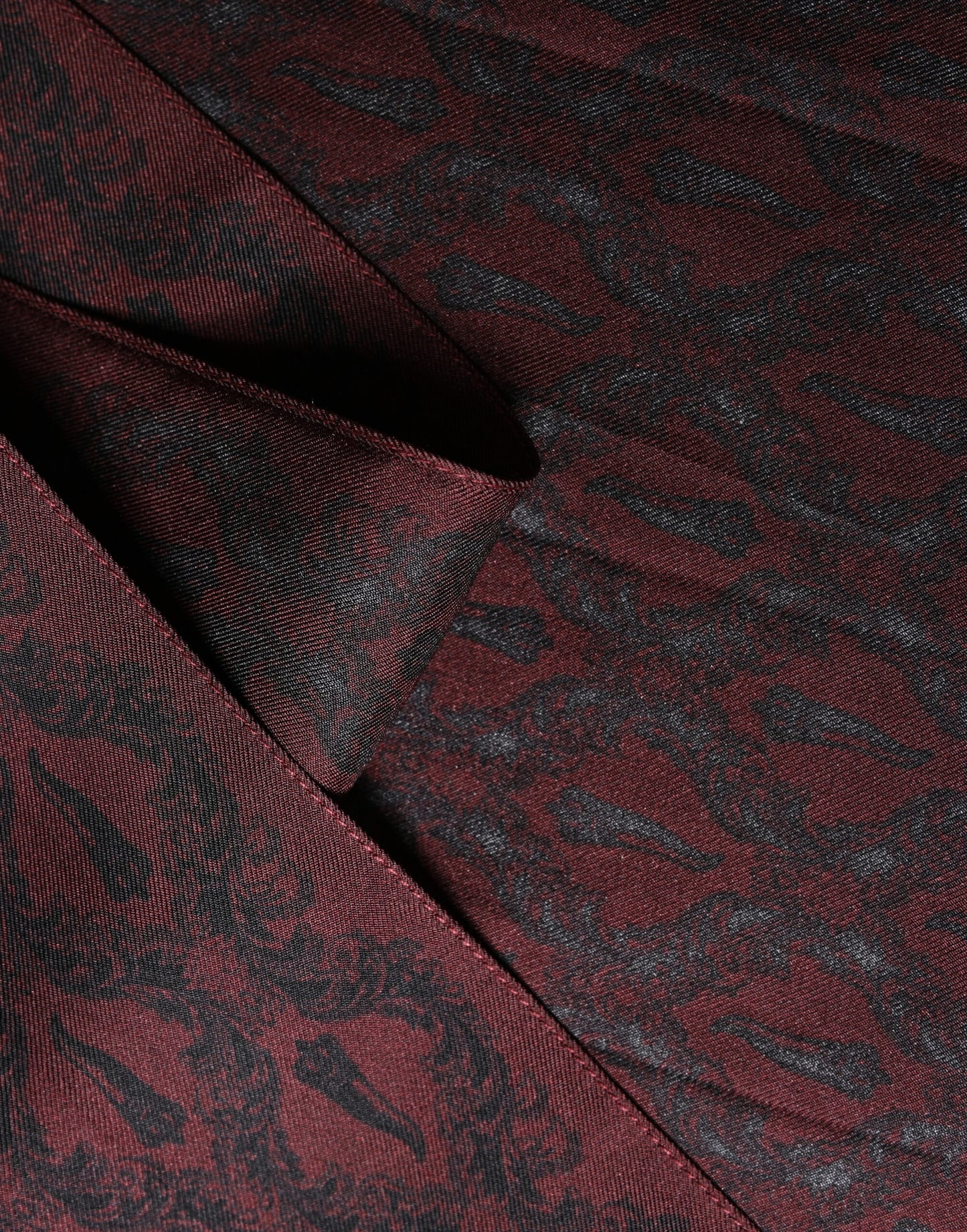 Dolce & Gabbana Burgundy Black Silk Paisley Foulard