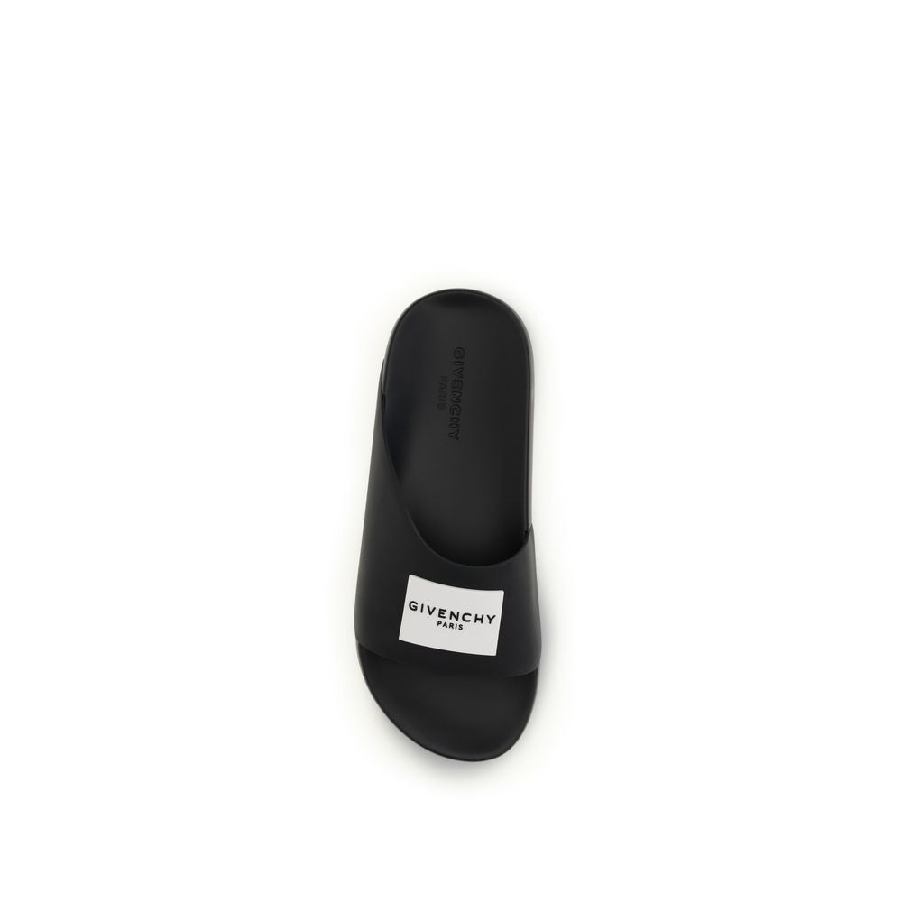 Givenchy Black Rubber Logo Pool Slides