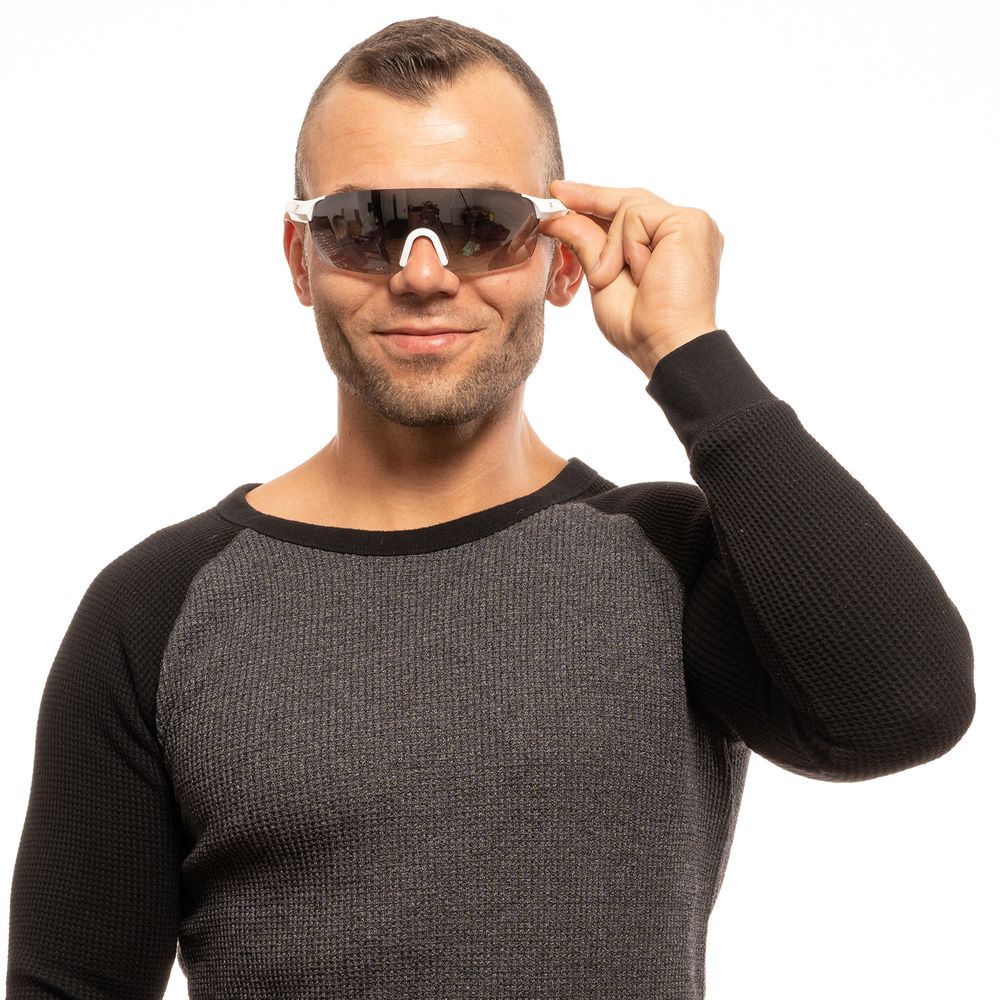 Fila Men’s Sunglasses – White Plastic Frame, Silver Lenses