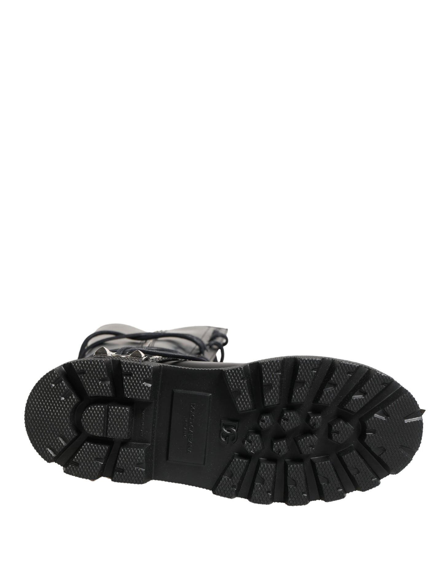 Dolce & Gabbana Black Leather Knee High Combat Boots