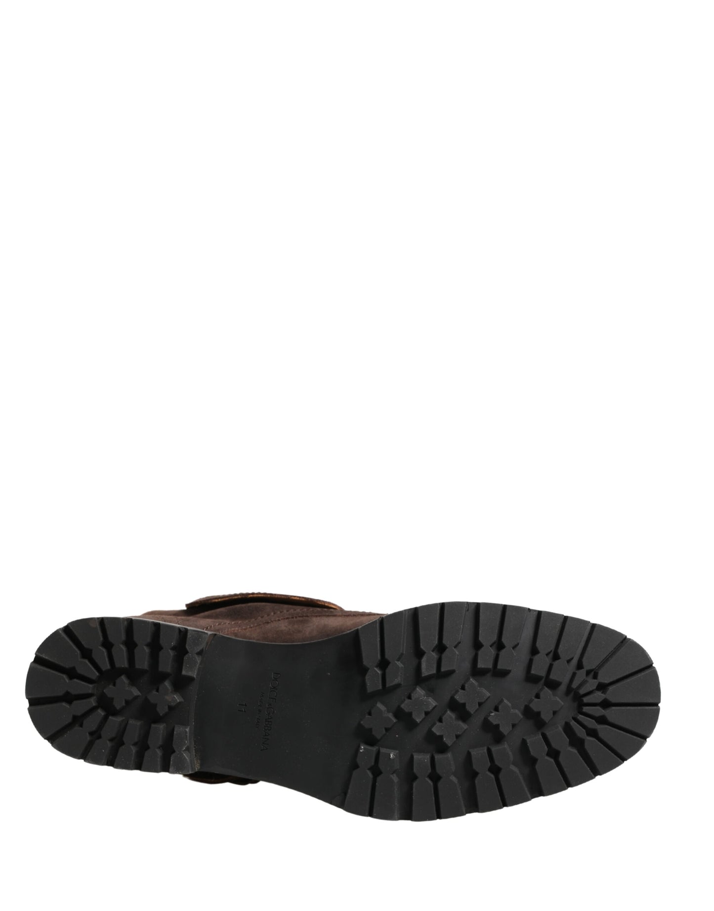 Dolce & Gabbana Brown Suede Leather Combat Ankle Boots