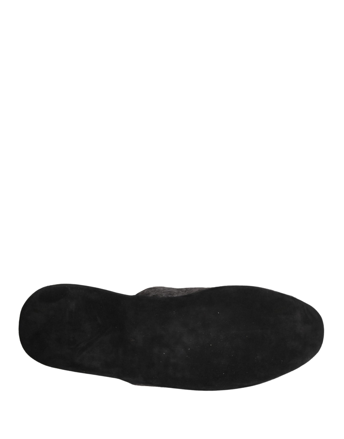 Dolce & Gabbana Dark Grey Charcoal Wool Red Slippers