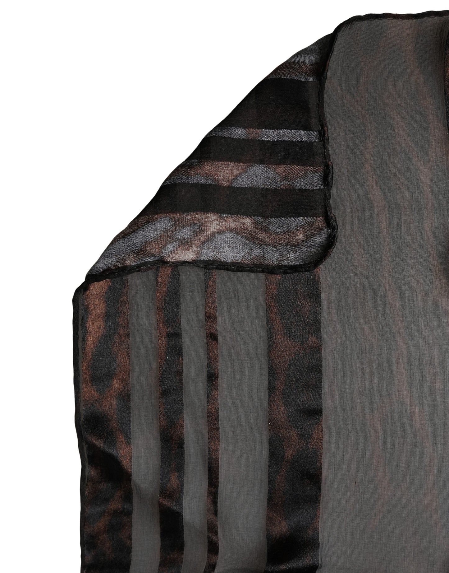 Dolce & Gabbana Black Stripes Silk Wrap Shawl Stole