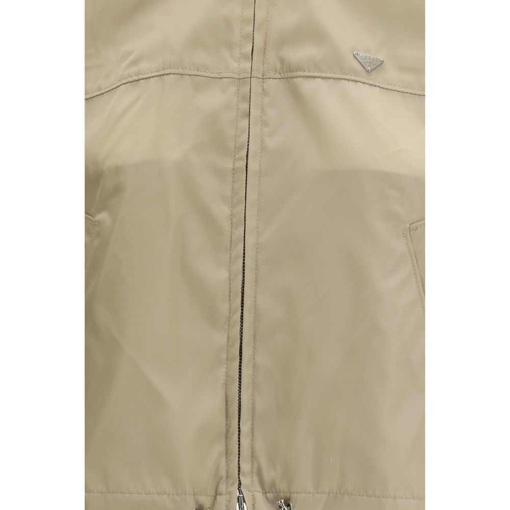 Prada Beige Re-Nylon Cropped Shell Jacket
