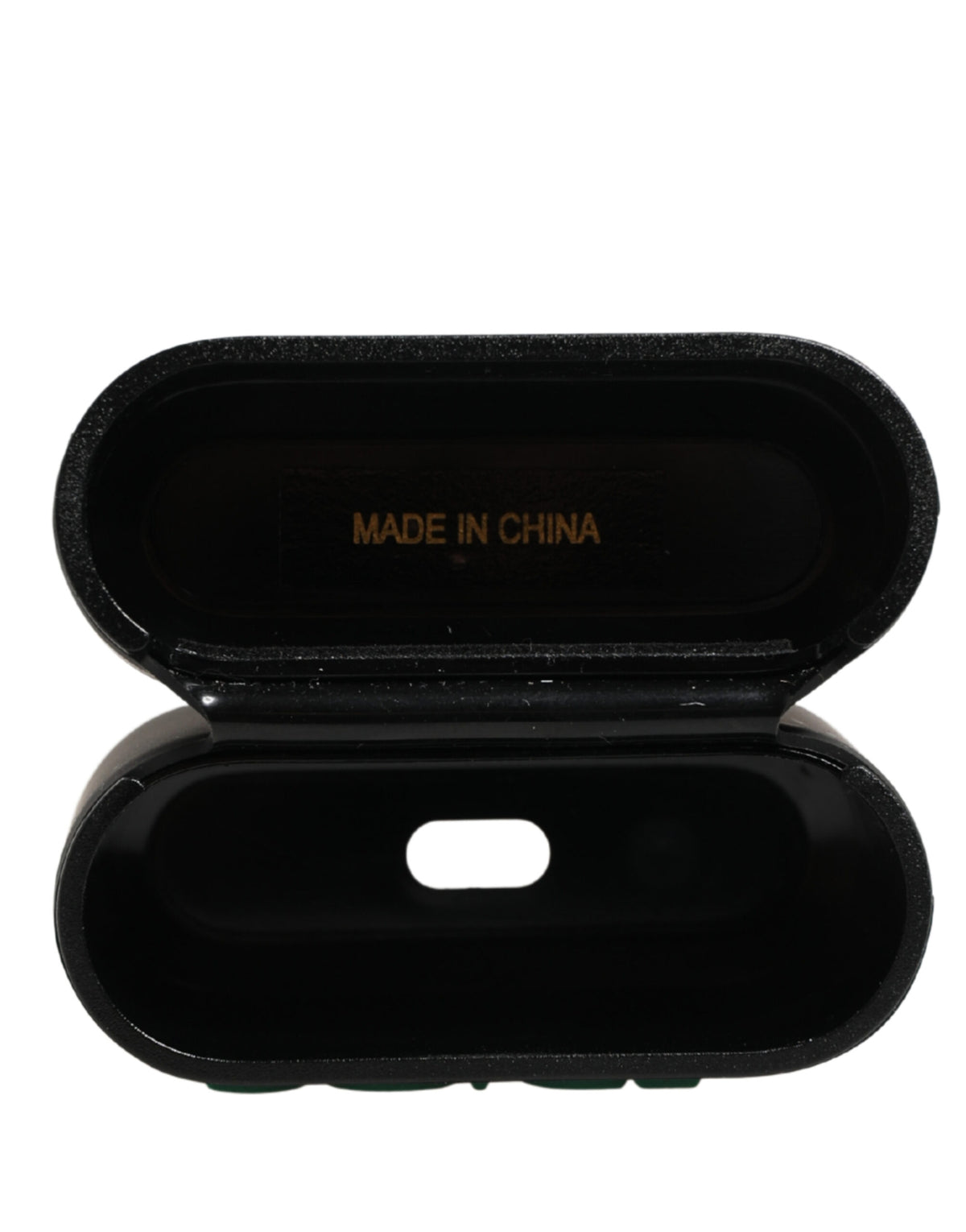 Dolce & Gabbana Black PVC Embossed Logo Flip Holder Airpods Case