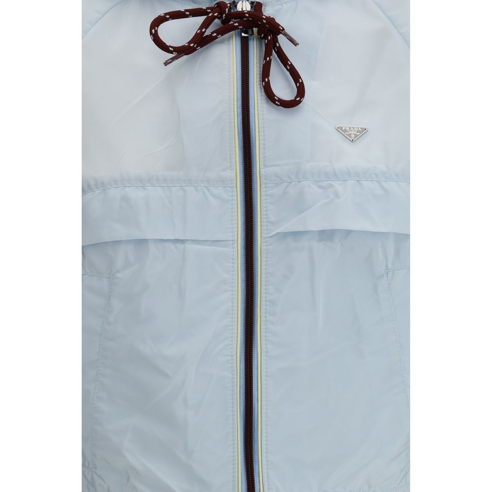 Prada Blue Re-Nylon Windbreaker Shell Jacket