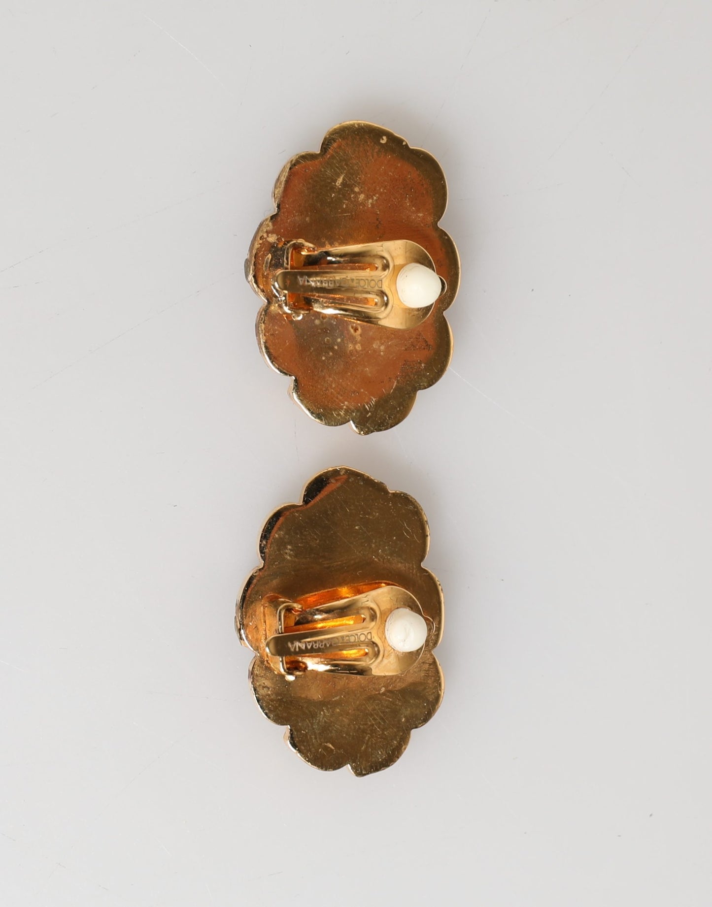 Dolce & Gabbana Gold Brass BOOM Cartoon Crystal Clip-On Earrings