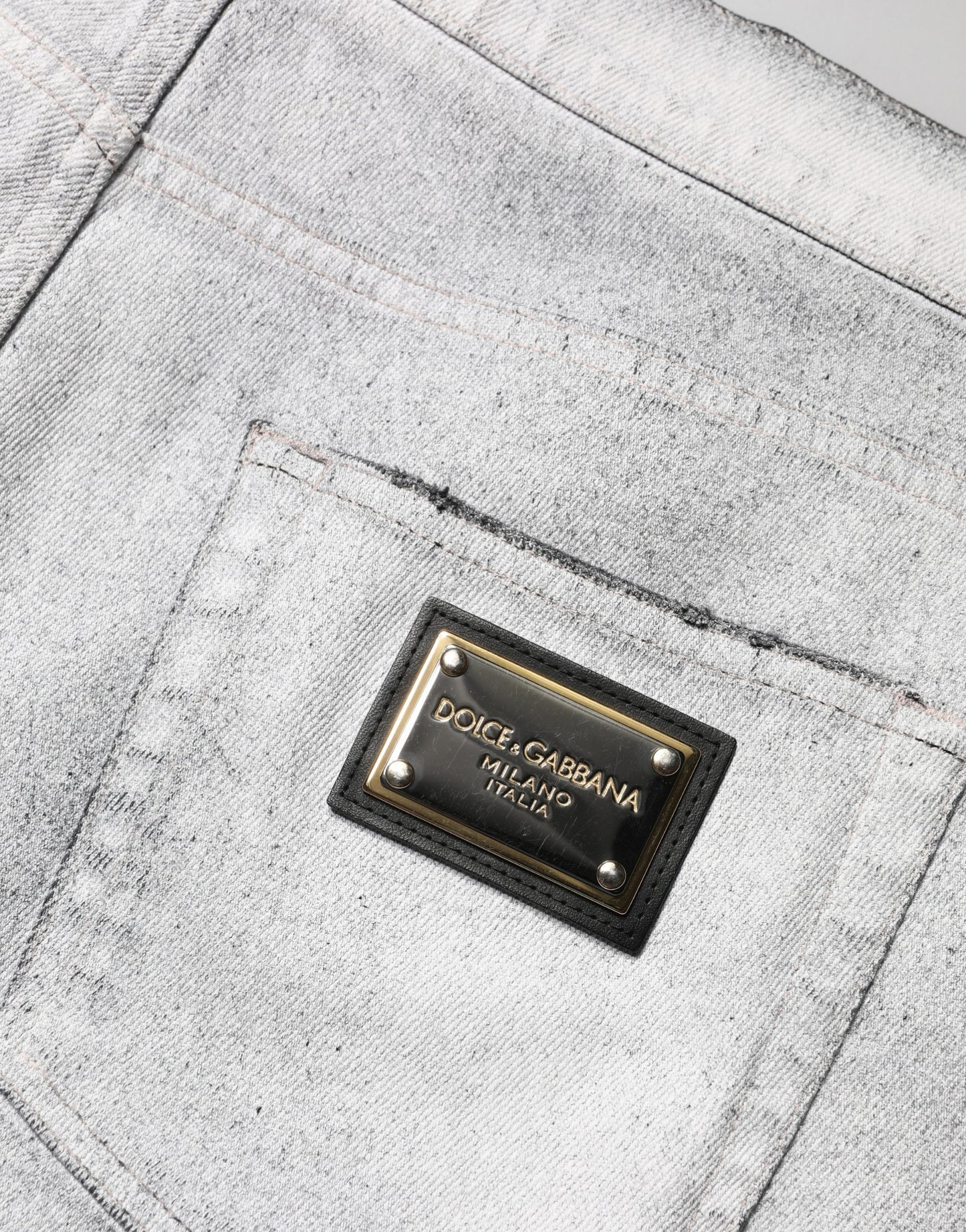 Dolce & Gabbana Light Gray Distressed Skinny Denim Jeans