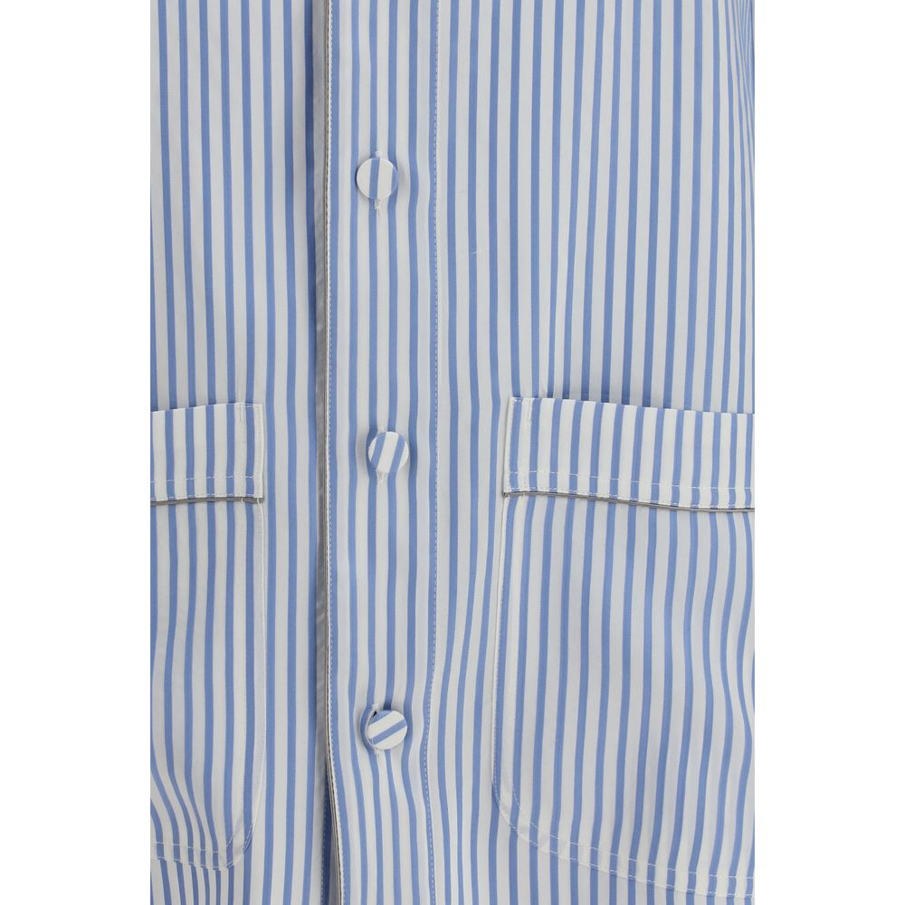 Tom Ford Blue & White Striped Silk Top Sleepwear
