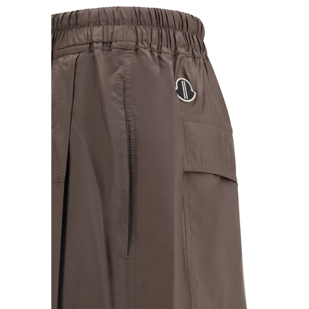 Moncler x Rick Owens Taupe Brown Kilt Shorts