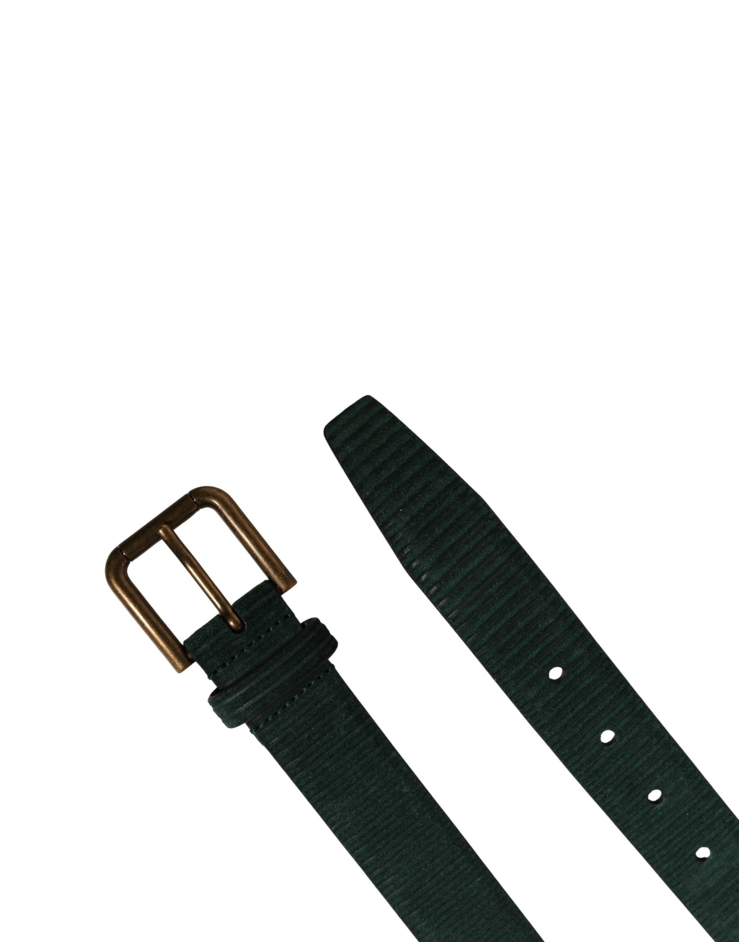 Dolce & Gabbana Men Green Leather Metal Buckle Belt