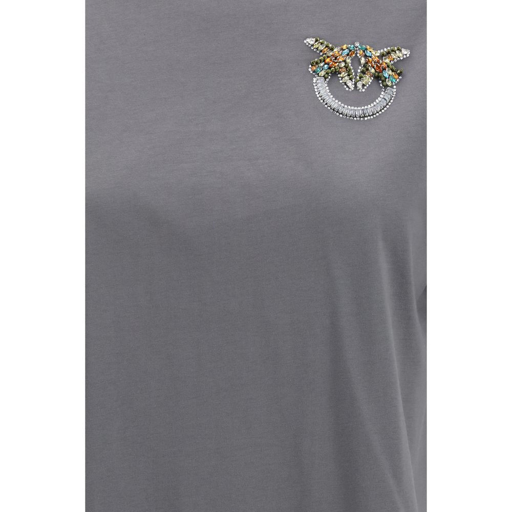 PINKO Gray Cotton Strepitoso T-Shirt