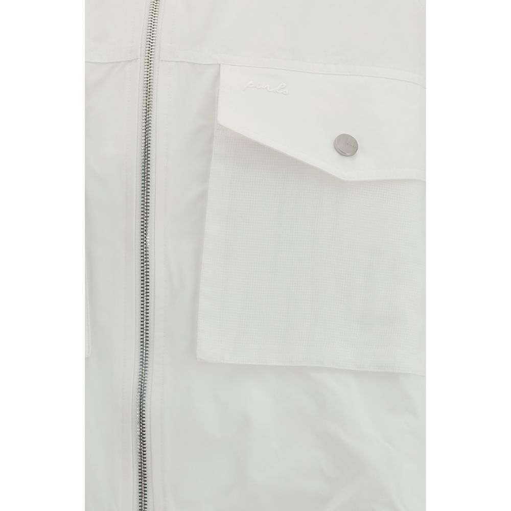 PINKO White Beth Jacket with Sheer Sleeves