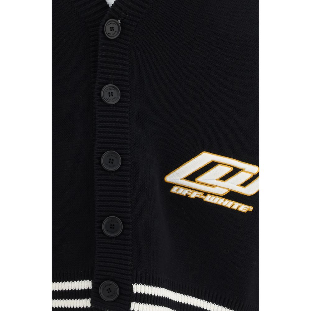 Off-White Star Logo Diagonal Varsity Cardigan in Black
