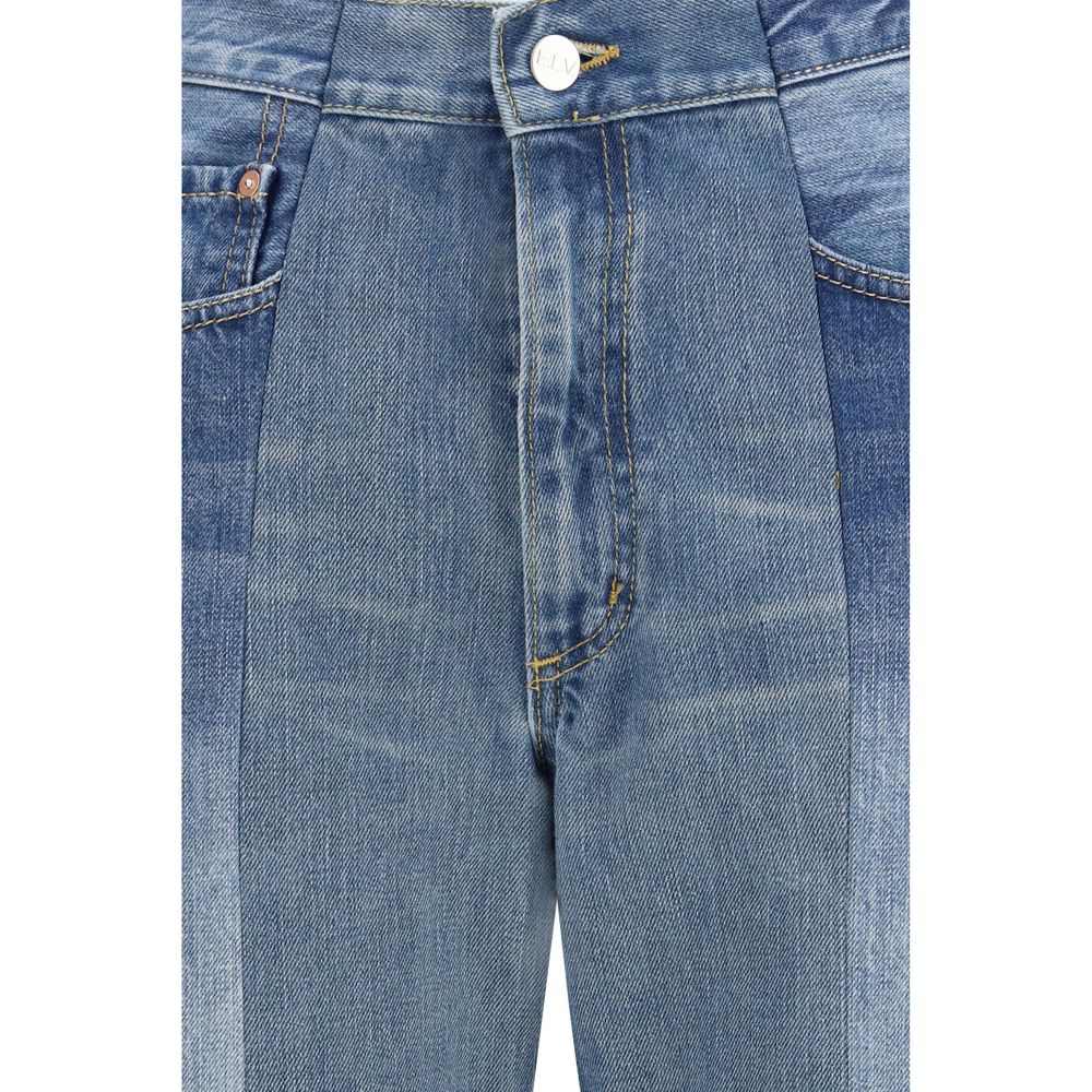 E.L.V. Denim Blue Cotton Flared Arcola Jeans